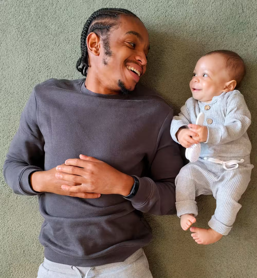 Picture of a father and his baby